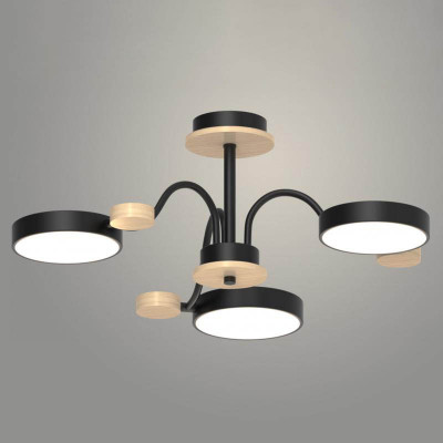 Люстра LED 3216/3 BK+WOOD заказать в Луганске в интернет магазине Перестройка недорого