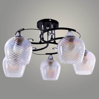 Люстра 11293-2/5 черный/хром (Плафон 8268) заказать в Луганске в интернет магазине Перестройка недорого