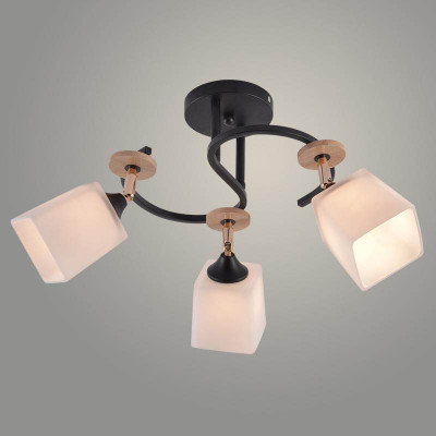 Люстра 1634B/3 BK+FGD+WOOD заказать в Луганске в интернет магазине Перестройка недорого