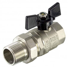 Металлопластиковый шаровый кран прямой 1/2" с американкой Б TIM