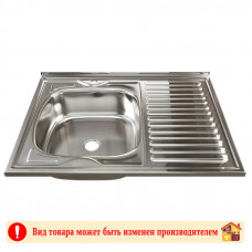 Мойка кухонная накладная Katerm SS 8060 декор левая