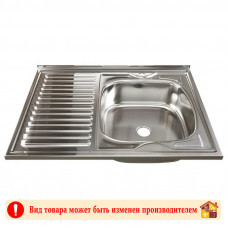Мойка кухонная накладная Katerm SS 8060 декор правая