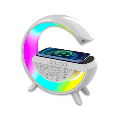 Лампа - колонка настольная СМАРТ Динамосс LED RGB Bluetooth USB TF AUX Type-C беспроводная зарядка заказать в Луганске в интернет магазине Перестройка недорого