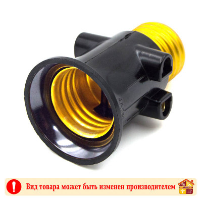 Переходник с патрона Е27-Е27 на розетки 2x220B карболит 24-600  заказать в Луганске в интернет магазине Перестройка недорого