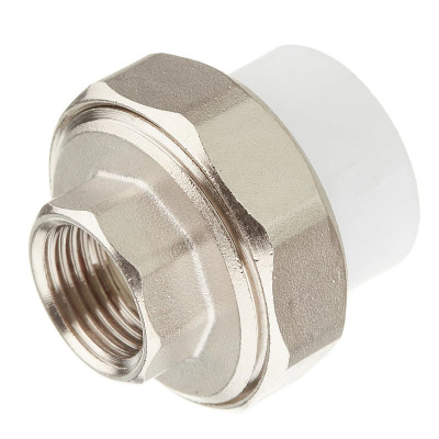 Полипропилен американка муфта разъемная Белая внутренняя резьба 25 мм 1/2 Valfex заказать в Луганске в интернет магазине Перестройка недорого