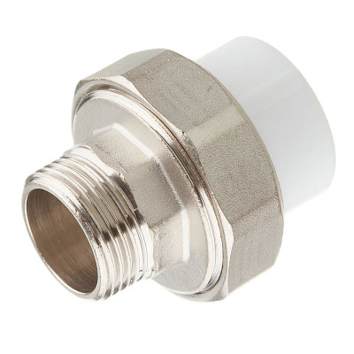 Полипропилен американка муфта разъемная Белая наружная резьба 25 мм 3/4 Valfex заказать в Луганске в интернет магазине Перестройка недорого