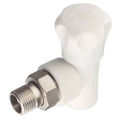 Полипропилен вентиль радиаторный белый угловой 20х1/2 Valfex заказать в Луганске в интернет магазине Перестройка недорого