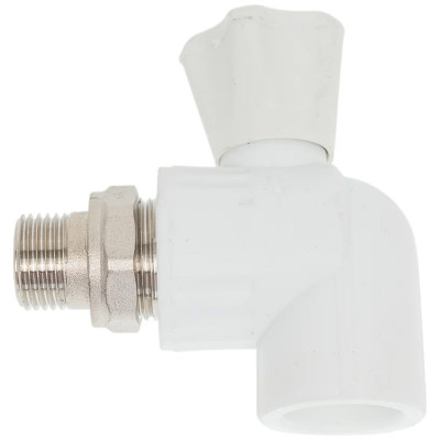 Полипропилен кран радиаторный Белый наружная резьба 25 мм 1/2 угловой Valfex заказать в Луганске в интернет магазине Перестройка недорого