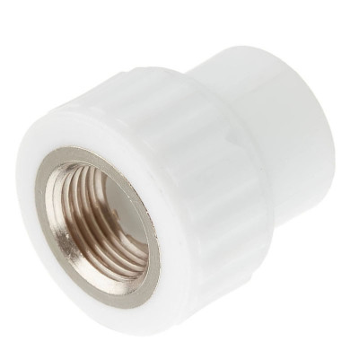 Полипропилен муфта комбинированная Белый внутренняя резьба 20 мм 1/2 Valfex заказать в Луганске в интернет магазине Перестройка недорого