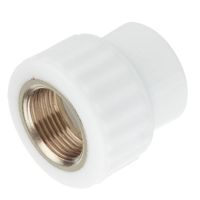 Полипропилен муфта комбинированная Белый внутренняя резьба 20 мм 3/4 Valfex заказать в Луганске в интернет магазине Перестройка недорого