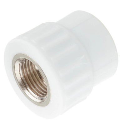 Полипропилен муфта комбинированная Белый внутренняя резьба 25 мм 1/2 Valfex заказать в Луганске в интернет магазине Перестройка недорого