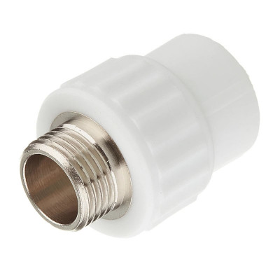 Полипропилен муфта комбинированная Белый наружная резьба 20 мм 1/2 Valfex заказать в Луганске в интернет магазине Перестройка недорого