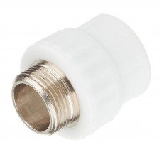 Полипропилен муфта комбинированная Белый наружная резьба 25 мм 3/4 Valfex