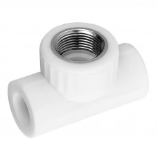 Полипропилен тройник Белый внутренняя резьба 20 мм 3/4 Valfex