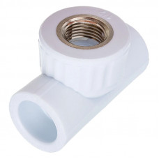 Полипропилен тройник Белый внутренняя резьба 25 мм 1/2 Valfex