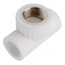 Полипропилен тройник Белый внутренняя резьба 25 мм 3/4 Valfex