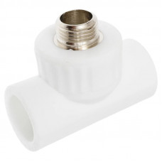 Полипропилен тройник Белый наружная резьба 25 мм 1/2 Valfex