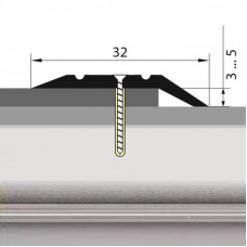 Порожек стык алюминиевый 32 мм. 0,9 м.