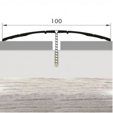 Порожек стык алюминиевый дуб хельсинки широкий 100 мм. 0,9 м.