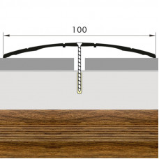 Порожек стык алюминиевый дуб медовый широкий 100 мм. 0,9 м.