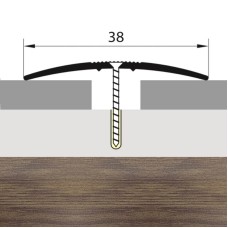 Порожек стык алюминиевый дуб сантана 38 мм. 1,8 м.