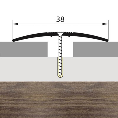 Порожек стык алюминиевый дуб сантана 38 мм. 1,8 м. заказать в Луганске в интернет магазине Перестройка недорого