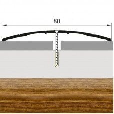 Порожек стык алюминиевый дуб темный широкий 80 мм. 0,9 м.