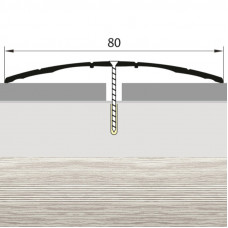 Порожек стык алюминиевый ясень серый широкий 80 мм. 0,9 м.