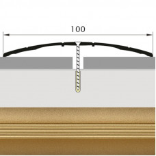 Порожек стык алюминиевый золото широкий 100 мм. 0,9 м.