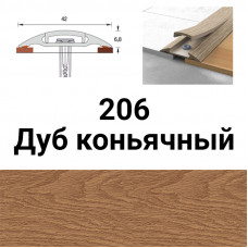 Порожек Дуб коньячный 206 с монтажным каналом 42 мм. 1,6 м.