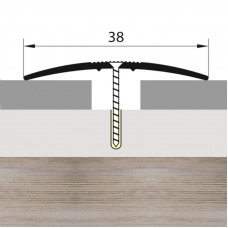 Порожек стык алюминиевый дуб арт 38 мм. 1,8 м.