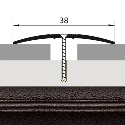 Порожек стык алюминиевый старая медь 38 мм. 1,8 м. заказать в Луганске в интернет магазине Перестройка недорого
