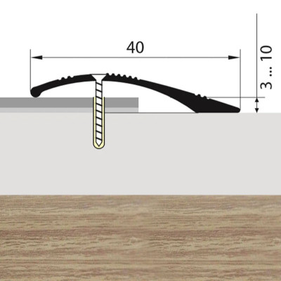 Порожек кант полукруглый алюминиевый дуб арт 40 мм. 0,9 м. заказать в Луганске в интернет магазине Перестройка недорого