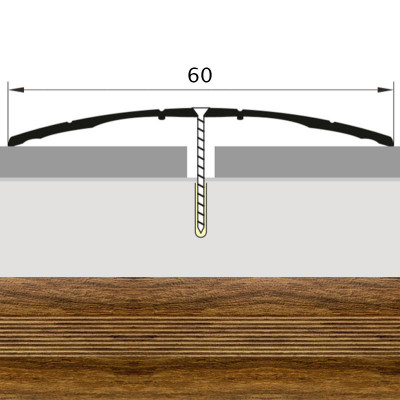 Порожек стык алюминиевый дуб медовый широкий 60 мм. 0,9 м. заказать в Луганске в интернет магазине Перестройка недорого