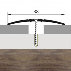 Порожек стык алюминиевый дуб сантана 38 мм. 0,9 м.