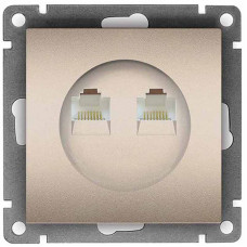 Розетка компьютерная 2-я Universal Афина с/у 1А RJ45 шампань