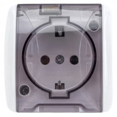 Розетка 1я с/з IP54 16A с прозрачной крышкой Селигер