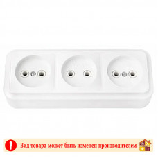 Розетка накладная 3-я б/з РА16-263 Беларусь белая