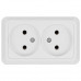 Розетка 2-я открытой установки 10A 250B белая Ладога заказать в Луганске в интернет магазине Перестройка недорого