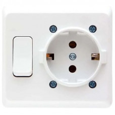 Розетка Ne-Ad 1 гнездо с выключателем с/з 16А 250В IP20 1001-а
