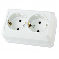 Розетка 2П+3 открытой установки белая IP20 16А 250В Ладога