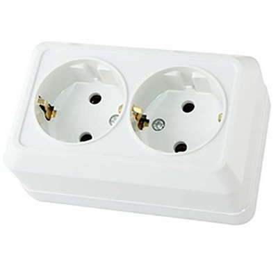 Розетка 2П+3 открытой установки белая IP20 16А 250В Ладога заказать в Луганске в интернет магазине Перестройка недорого