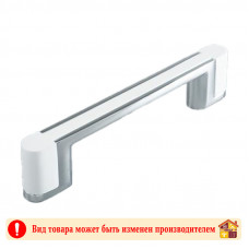 Ручка мебельная СР+WT хром+белый Bridge Adelia 96 мм