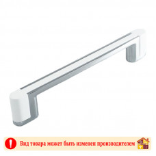 Ручка мебельная СР+WT хром+белый Bridge Adelia 128 мм