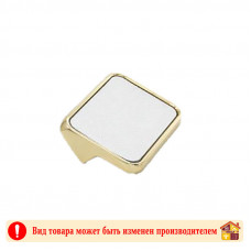 Ручка мебельная 24K OT+WH золото+белая кожа Elegant Adelia 32 мм