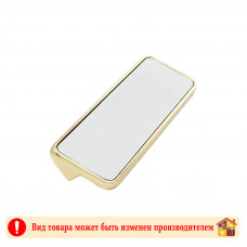 Ручка мебельная 24K OT+WH золото+белая кожа Elegant Adelia 96 мм