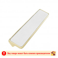 Ручка мебельная 24K OT+WH золото+белая кожа Elegant Adelia 160 мм