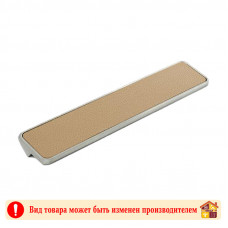 Ручка мебельная CP+КН хром+светло-коричневая кожа Elegant Adelia 160 мм