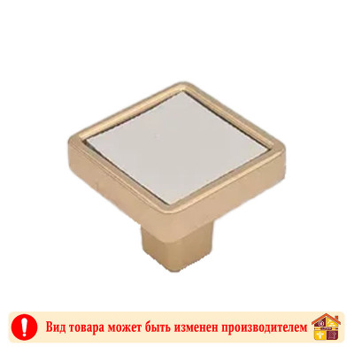 Ручка мебельная 24K OT+WH золото+белая кожа Frame Adelia заказать в Луганске в интернет магазине Перестройка недорого