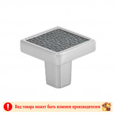 Ручка мебельная CP+BL хром+черная кожа Frame Adelia